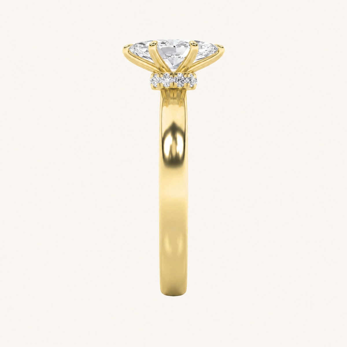 3CT Marquise Cut Lab Grown Diamond Hidden Halo Ring