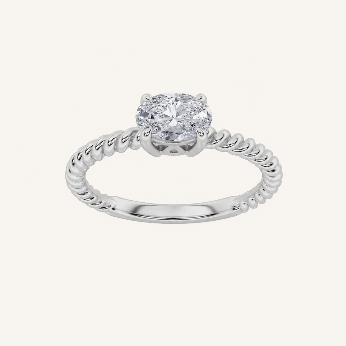 0.50CT Oval Cut Lab Grown Diamond Solitaire Ring