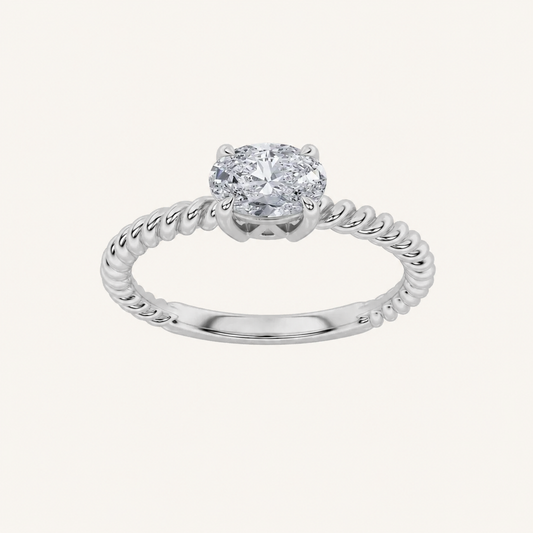 0.50CT Oval Cut Lab Grown Diamond Solitaire Ring