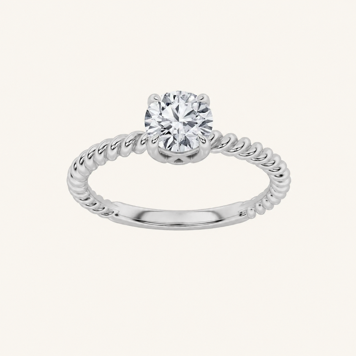 0.50CT Round Cut Lab Grown Diamond Solitaire Ring