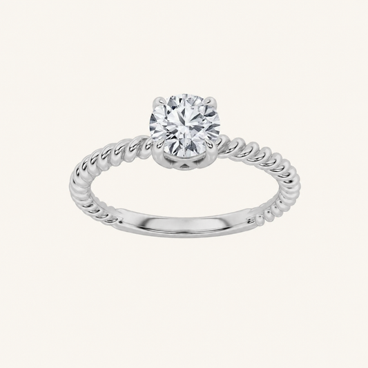 0.50CT Round Cut Lab Grown Diamond Solitaire Ring