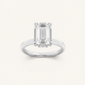 3CT Emerald Cut Lab Grown Diamond Hidden Halo Ring