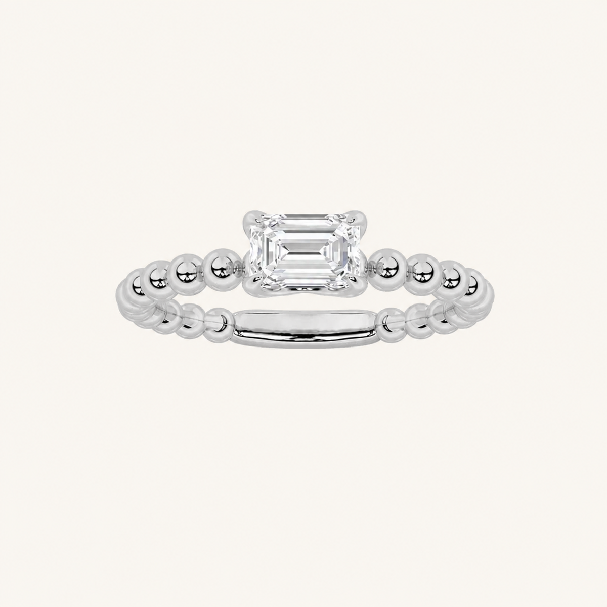 0.50CT Emerald Cut Lab Grown Diamond Solitaire Ring