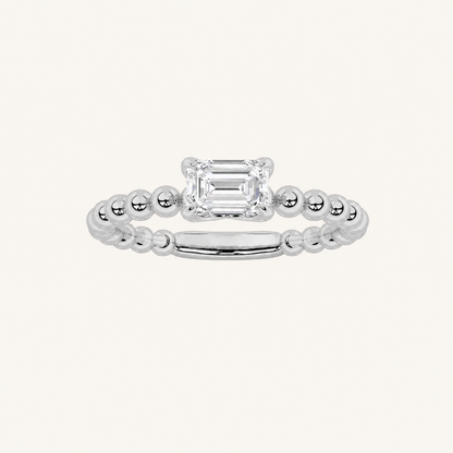 0.50CT Emerald Cut Lab Grown Diamond Solitaire Ring