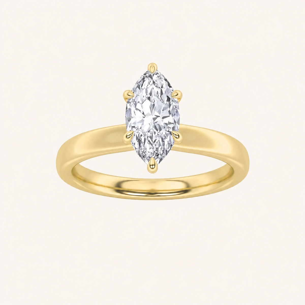 1CT Marquise Cut Lab Grown Diamond Hidden Halo Ring