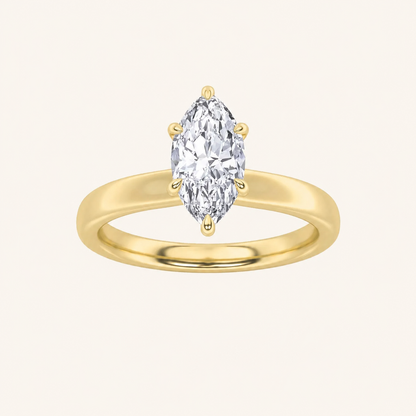 1CT Marquise Cut Lab Grown Diamond Hidden Halo Ring