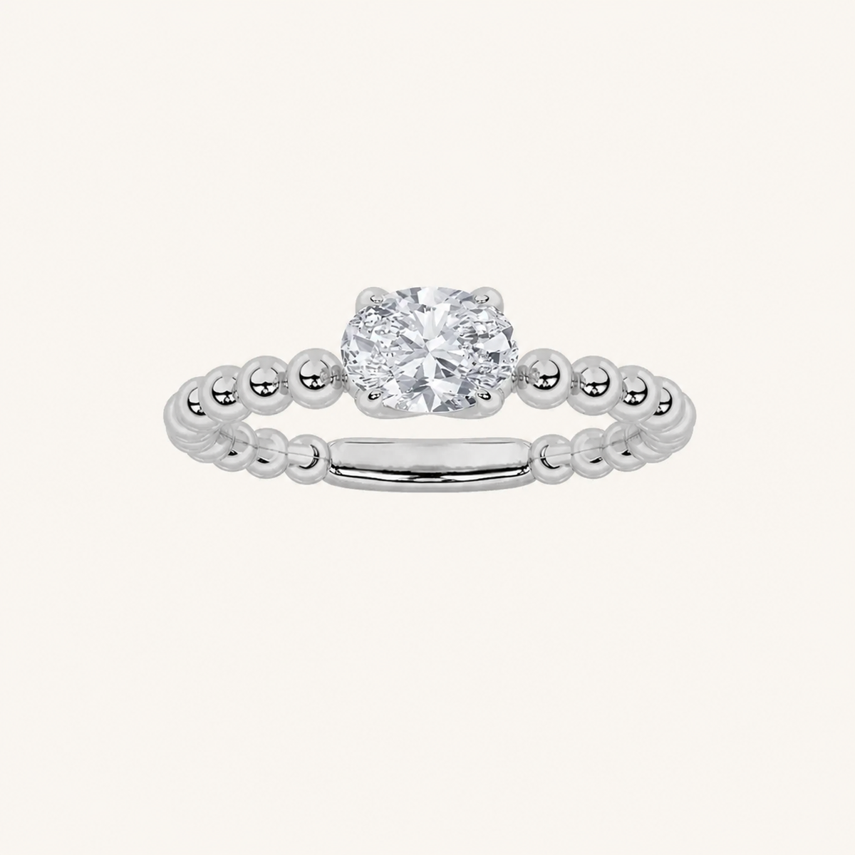 0.50CT Oval Cut Lab Grown Diamond Solitaire Ring