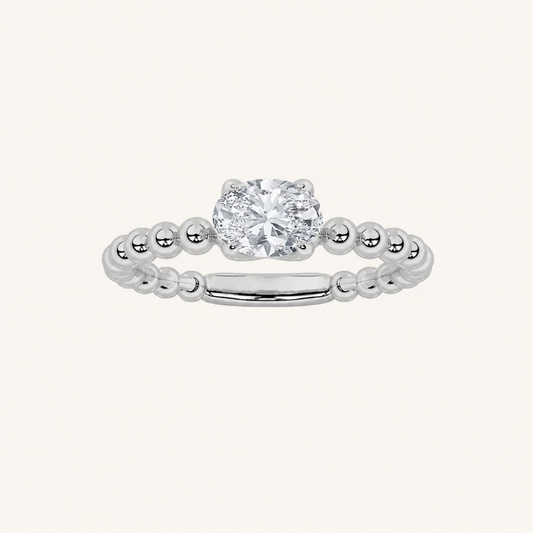 0.50CT Oval Cut Lab Grown Diamond Solitaire Ring