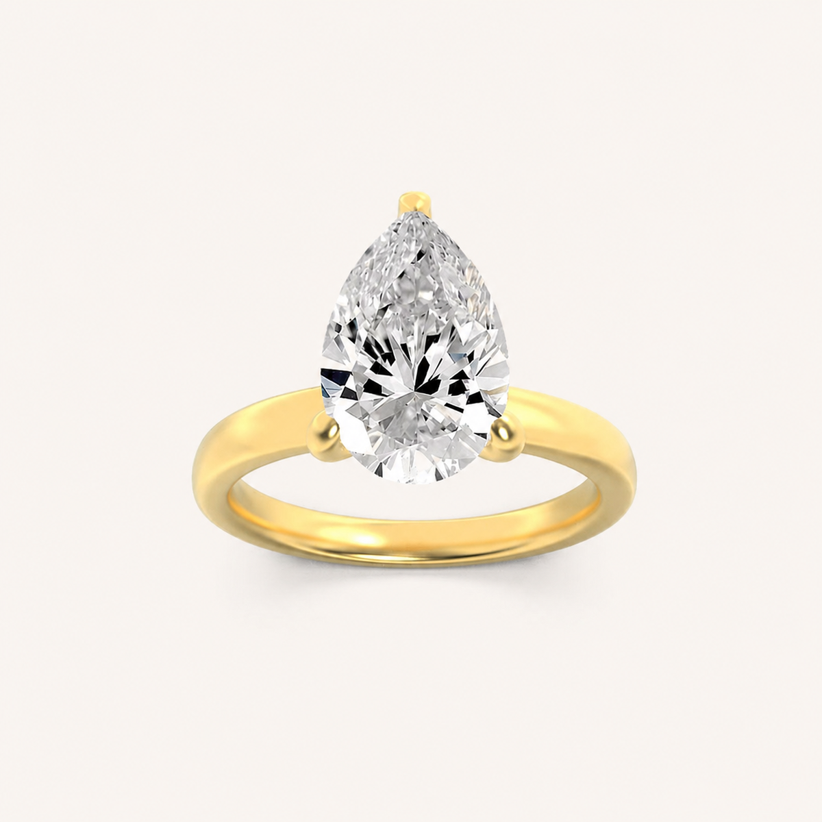 3CT Pear Cut Lab Grown Diamond Hidden Halo Ring