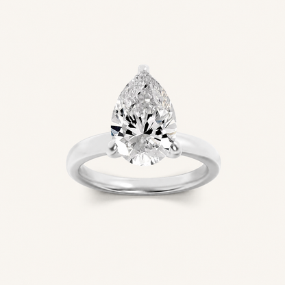 3CT Pear Cut Lab Grown Diamond Hidden Halo Ring