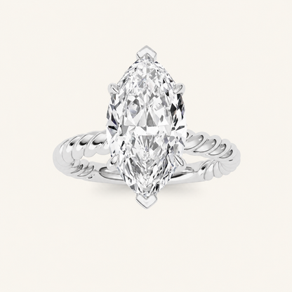 3CT Marquise Cut Lab Grown Diamond Solitaire Ring