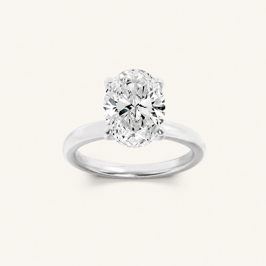 1CT Oval Cut Lab Grown Diamond Hidden Halo Ring