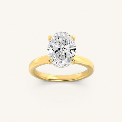 1CT Oval Cut Lab Grown Diamond Hidden Halo Ring