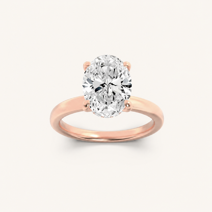 2CT Oval Cut Lab Grown Diamond Hidden Halo Ring