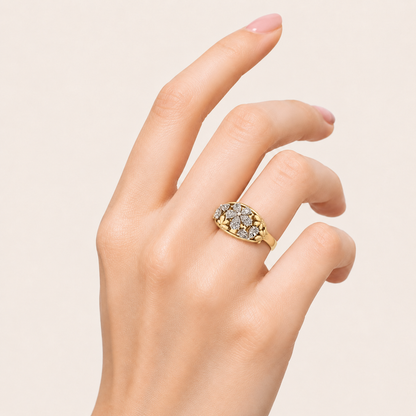 2.5CT Pear Cut Lab Grown Diamond Cluster Ring