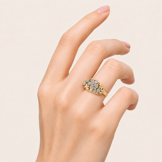 2.5CT Pear Cut Lab Grown Diamond Cluster Ring