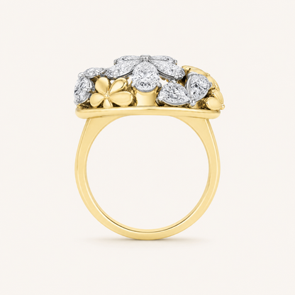 2.5CT Pear Cut Lab Grown Diamond Cluster Ring