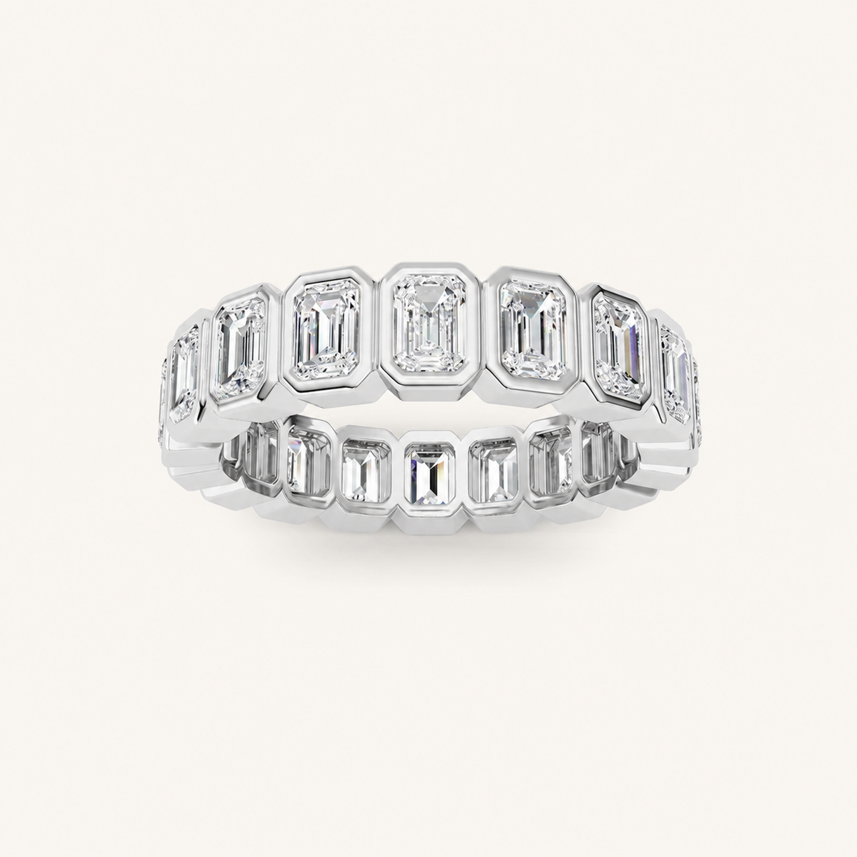 2.2CT Emerald Cut Lab Grown Diamond Eternity Band Ring