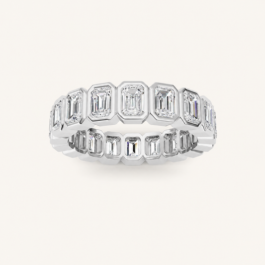 2.2CT Emerald Cut Lab Grown Diamond Eternity Band Ring
