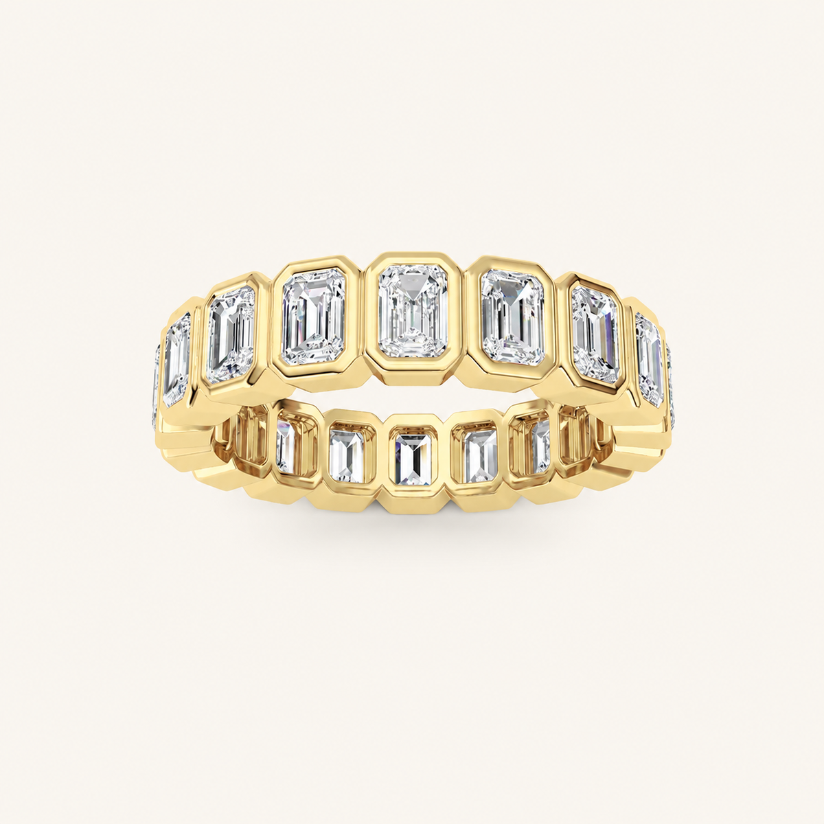 2.2CT Emerald Cut Lab Grown Diamond Eternity Band Ring