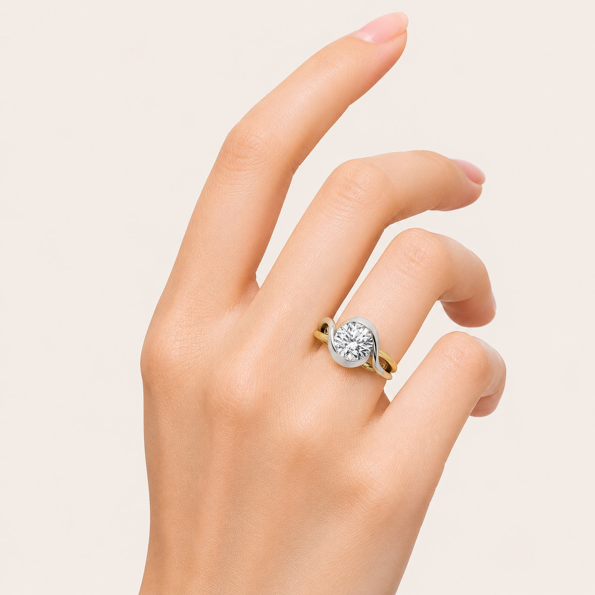 2CT Round Cut Lab Grown Diamond Solitaire Ring