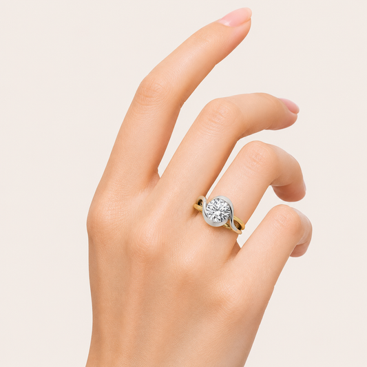 2CT Round Cut Lab Grown Diamond Solitaire Ring