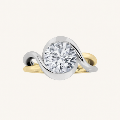 2CT Round Cut Lab Grown Diamond Solitaire Ring