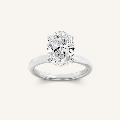 3CT Oval Cut Lab Grown Diamond Hidden Halo Ring