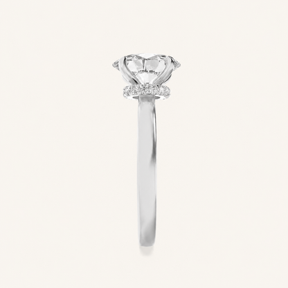 3CT Oval Cut Lab Grown Diamond Hidden Halo Ring