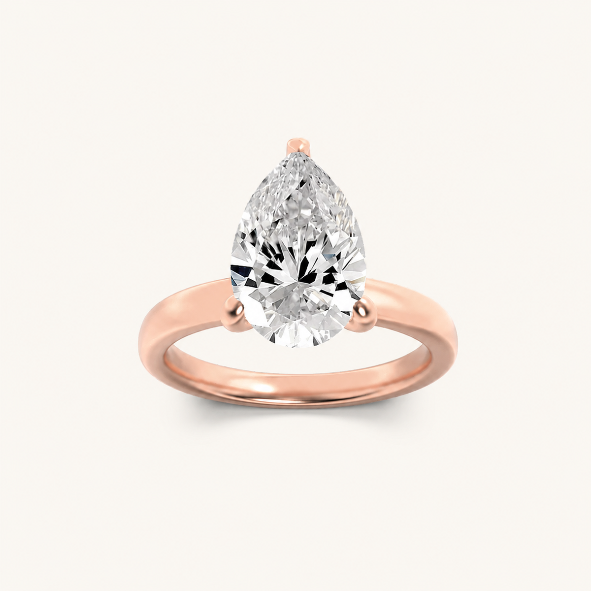 1CT Pear Cut Lab Grown Diamond Hidden Halo Ring