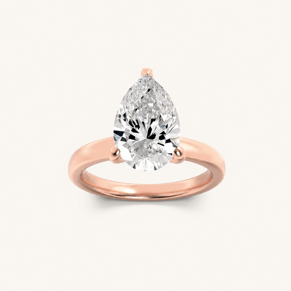 1CT Pear Cut Lab Grown Diamond Hidden Halo Ring