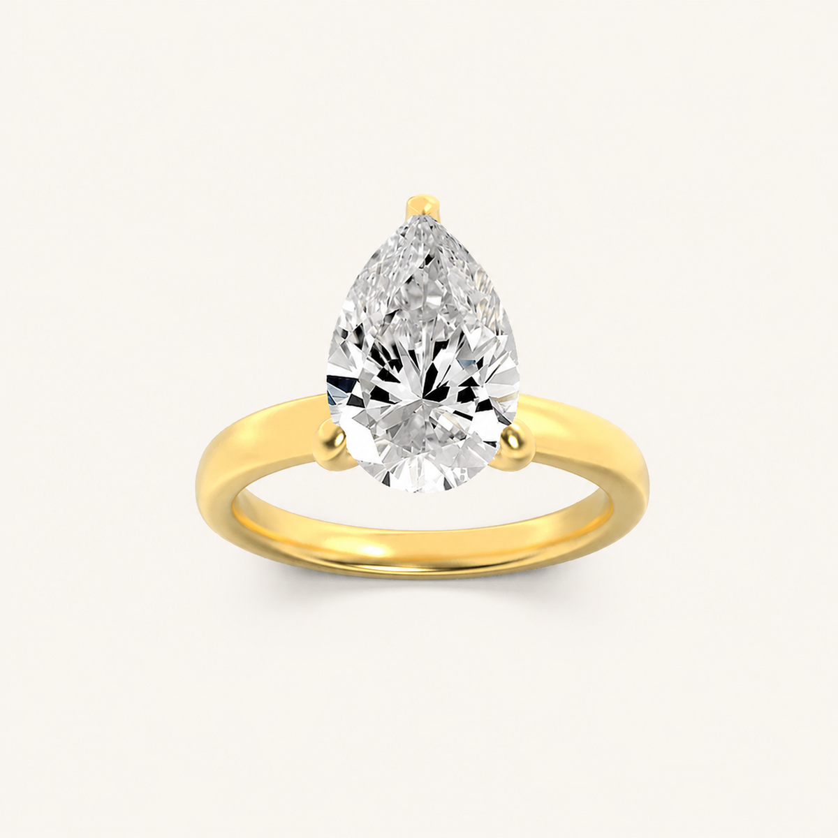 1CT Pear Cut Lab Grown Diamond Hidden Halo Ring
