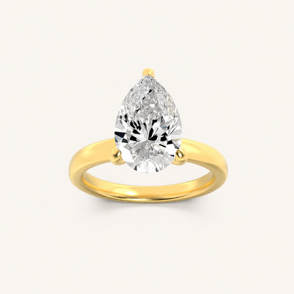 1CT Pear Cut Lab Grown Diamond Hidden Halo Ring