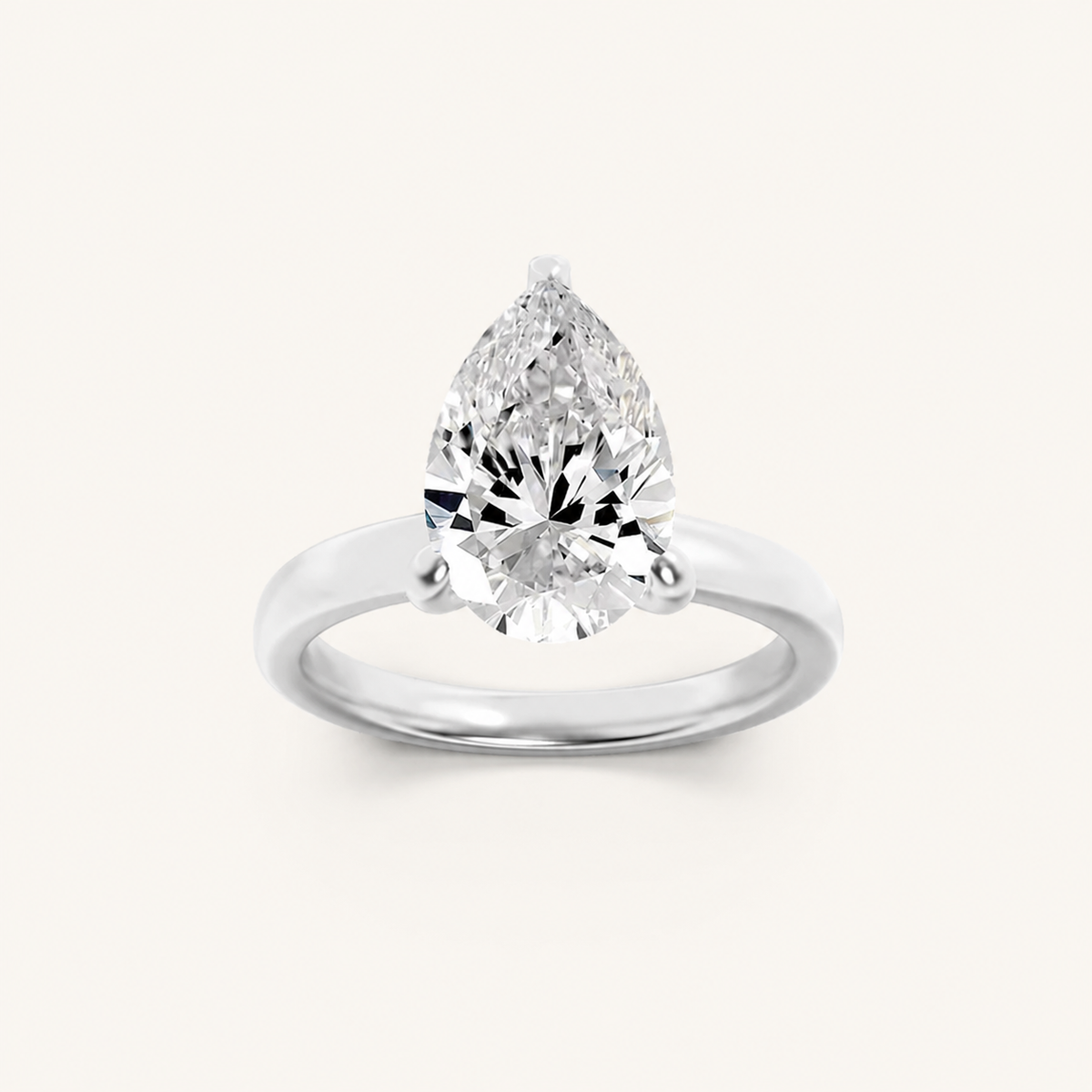 1CT Pear Cut Lab Grown Diamond Hidden Halo Ring