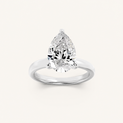 1CT Pear Cut Lab Grown Diamond Hidden Halo Ring