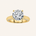 3CT Round Cut Lab Grown Diamond Side Stone Ring