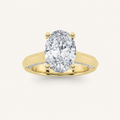 3CT Oval Cut Lab Grown Diamond Side Stone Ring