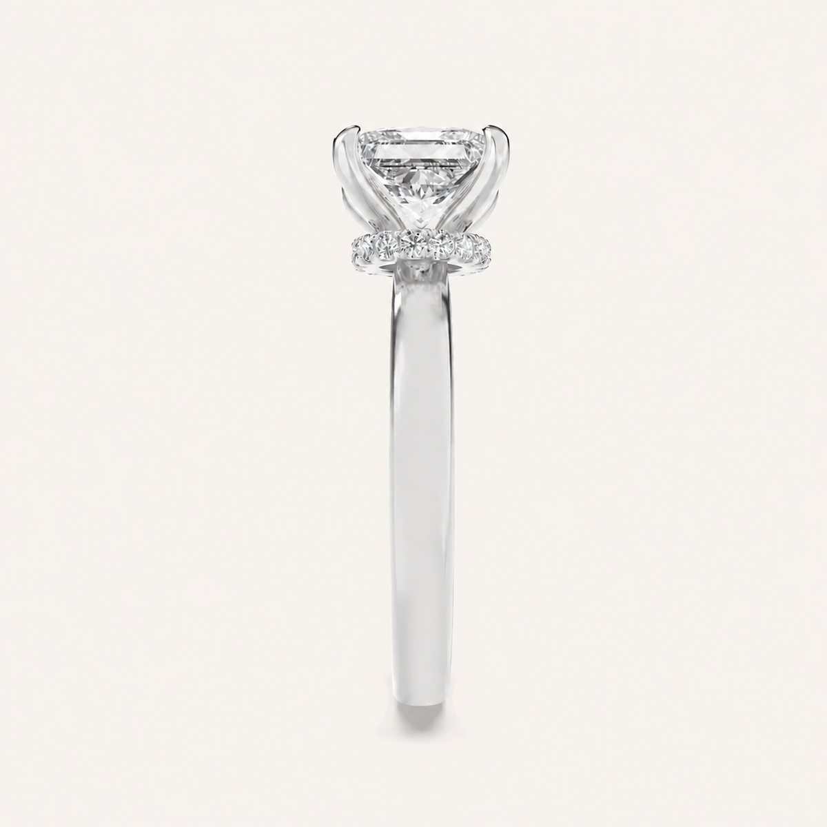 3CT Princess Cut Lab Grown Diamond Hidden Halo Ring
