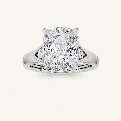 3.25CT Elongated Cushion Cut Lab Grown Diamond Hidden Halo Ring