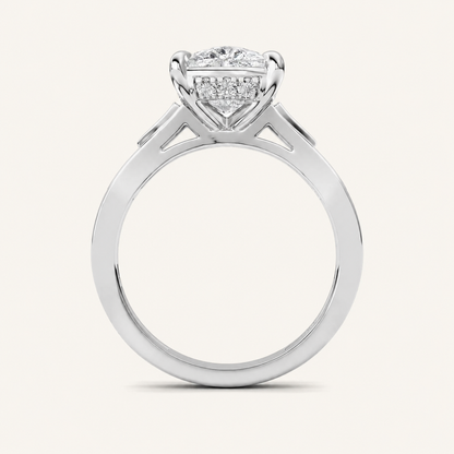 3.25CT Elongated Cushion Cut Lab Grown Diamond Hidden Halo Ring