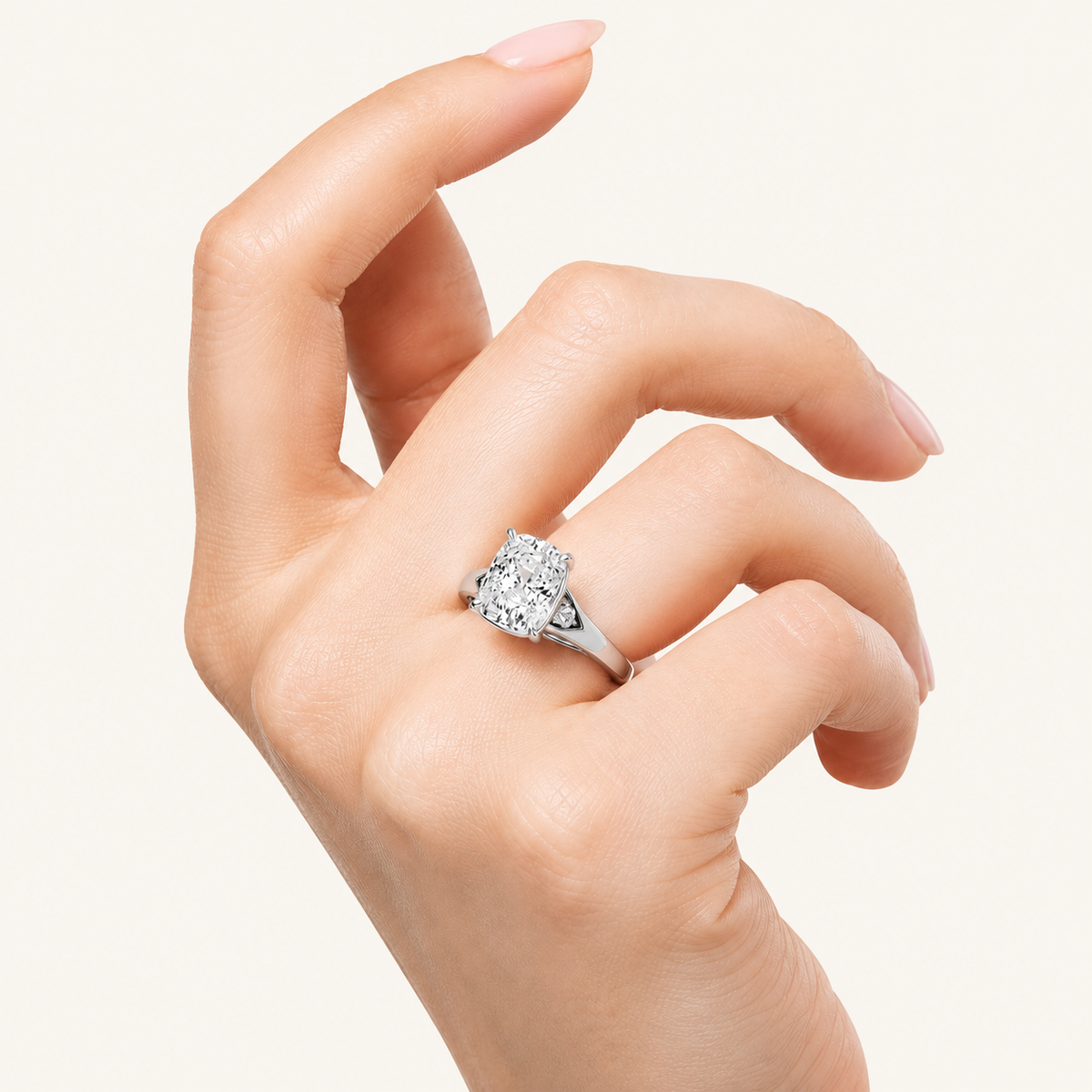 3.25CT Elongated Cushion Cut Lab Grown Diamond Hidden Halo Ring