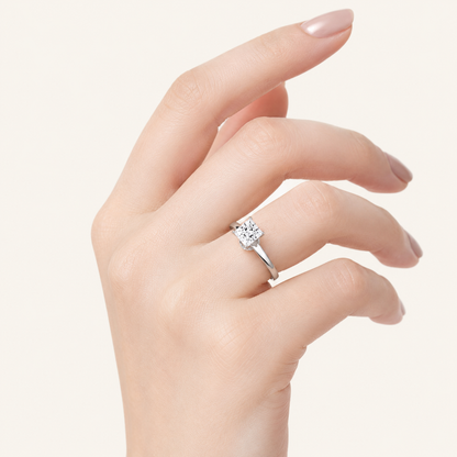 2CT Princess Cut Lab Grown Diamond Hidden Halo Ring