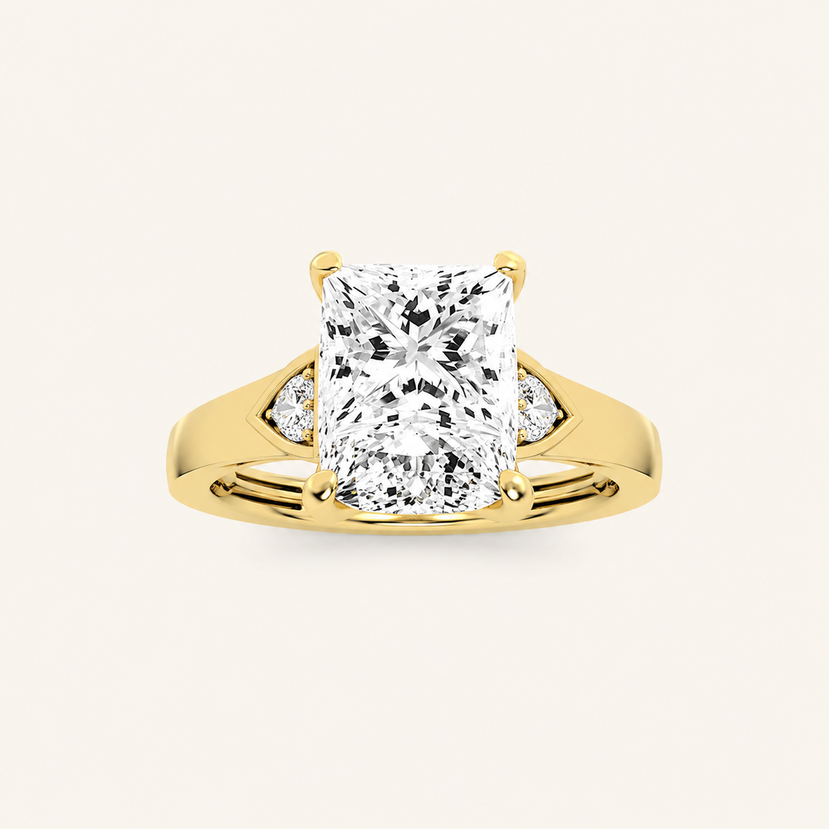 2CT Princess Cut Lab Grown Diamond Hidden Halo Ring