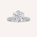 2CT Round Cut Lab Grown Diamond Side Stone Ring