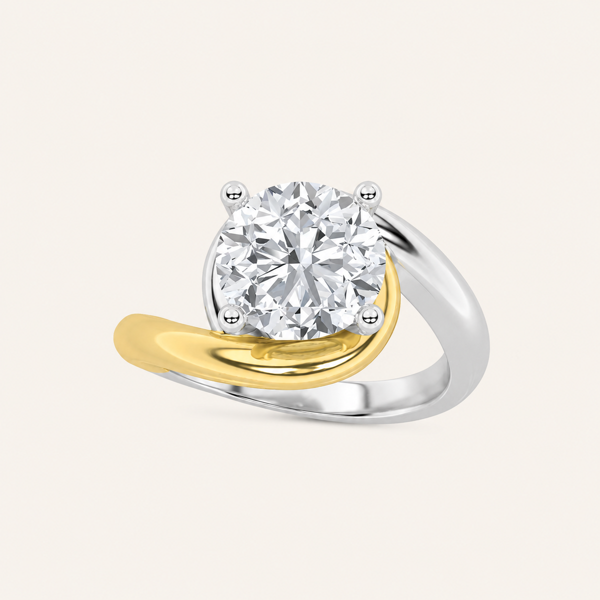 2CT Round Cut Lab Grown Diamond Solitaire Ring