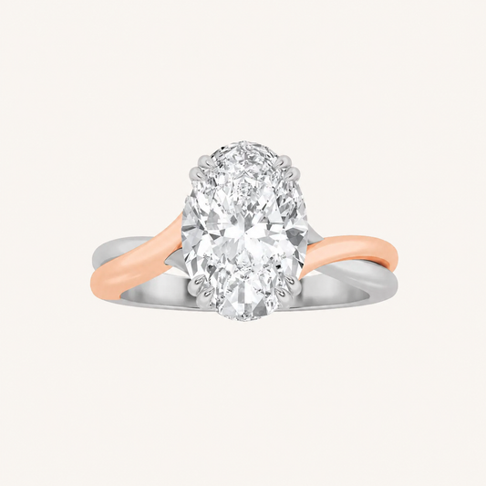 2CT Oval Cut Lab Grown Diamond Solitaire Ring
