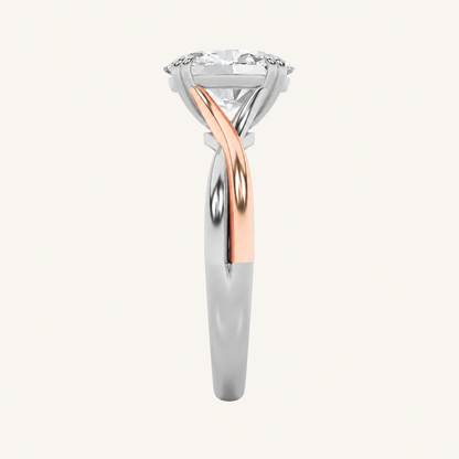 2CT Oval Cut Lab Grown Diamond Solitaire Ring