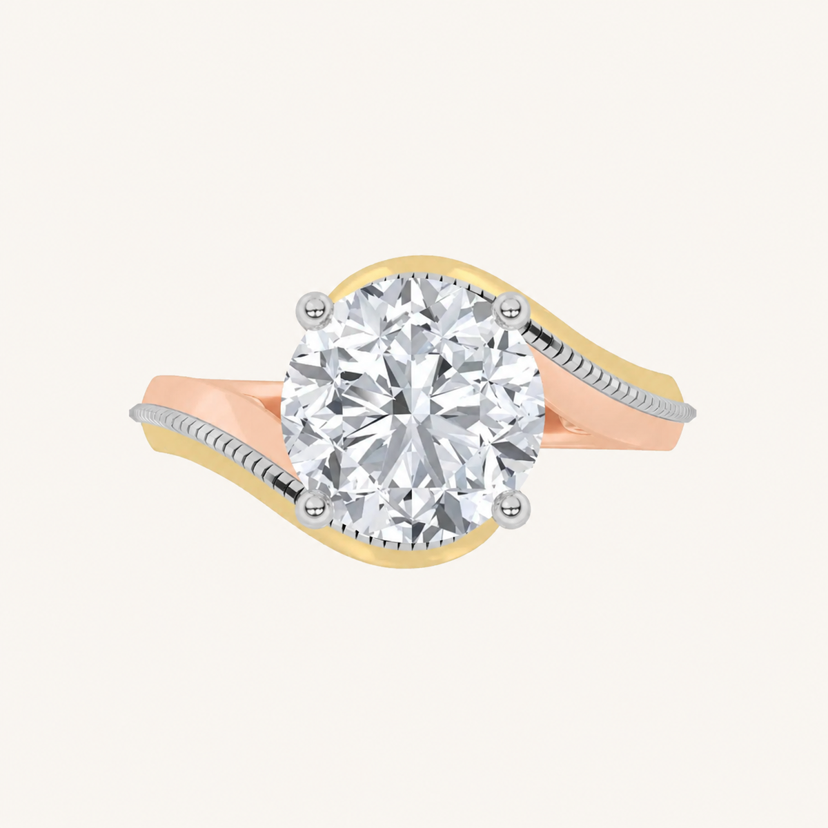 2CT Round Cut Lab Grown Diamond Solitaire Ring