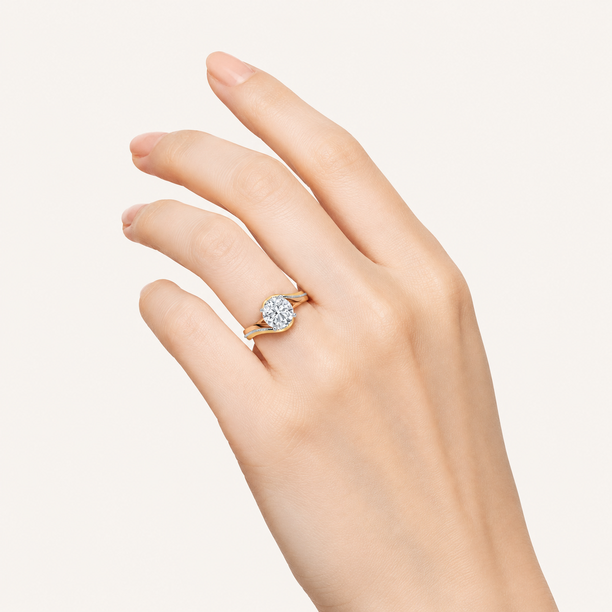 2CT Round Cut Lab Grown Diamond Solitaire Ring