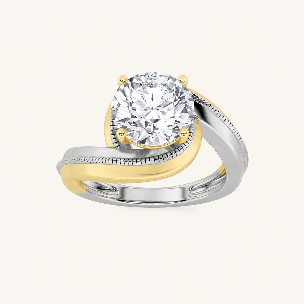 2CT Round Cut Lab Grown Diamond Solitaire Ring